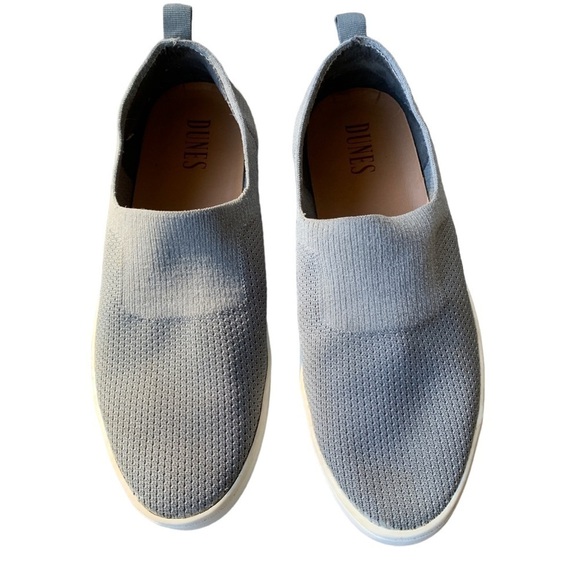 Dunes Gray Knit Slip On Sneakers Size 9.5 One Inch Platform Soles Minimalist - Picture 2 of 9